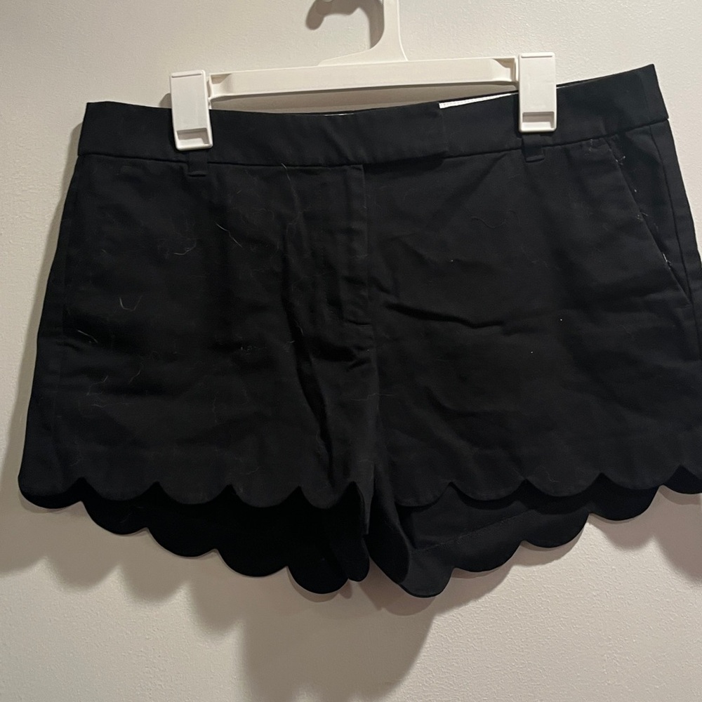 J. Crew Black Scalloped Hem Shorts